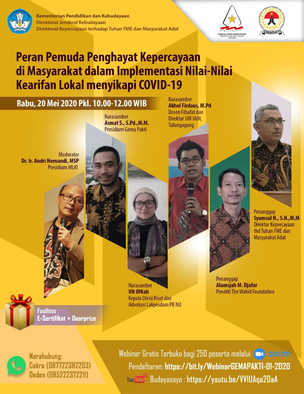 Webinar Pemuda Penghayat Kepercayaan terhadap Tuhan YME ke 1 - Majelis